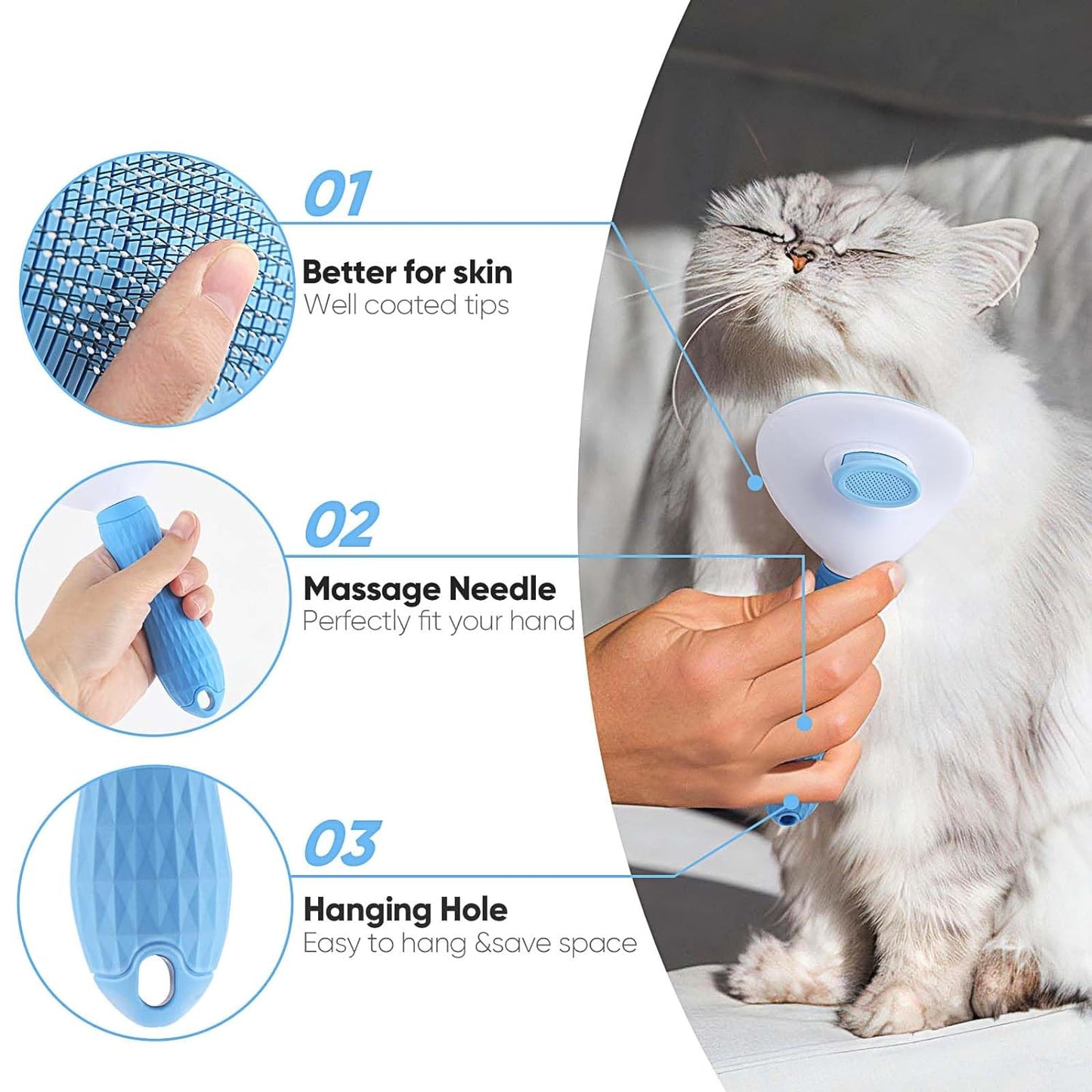 Pet Hair dog hair cat hair Removal Grooming Brush