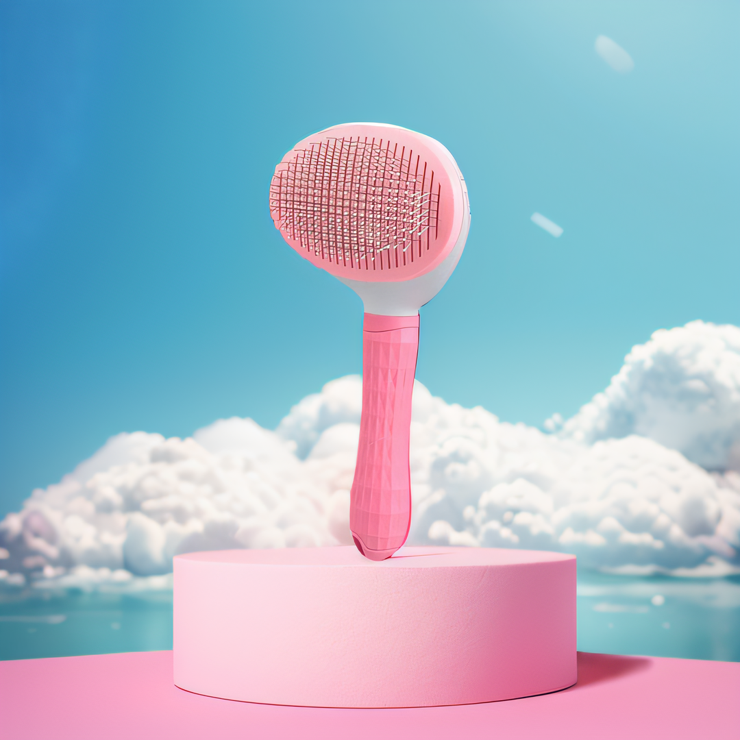 pink Pet Hair Removal Grooming Brush